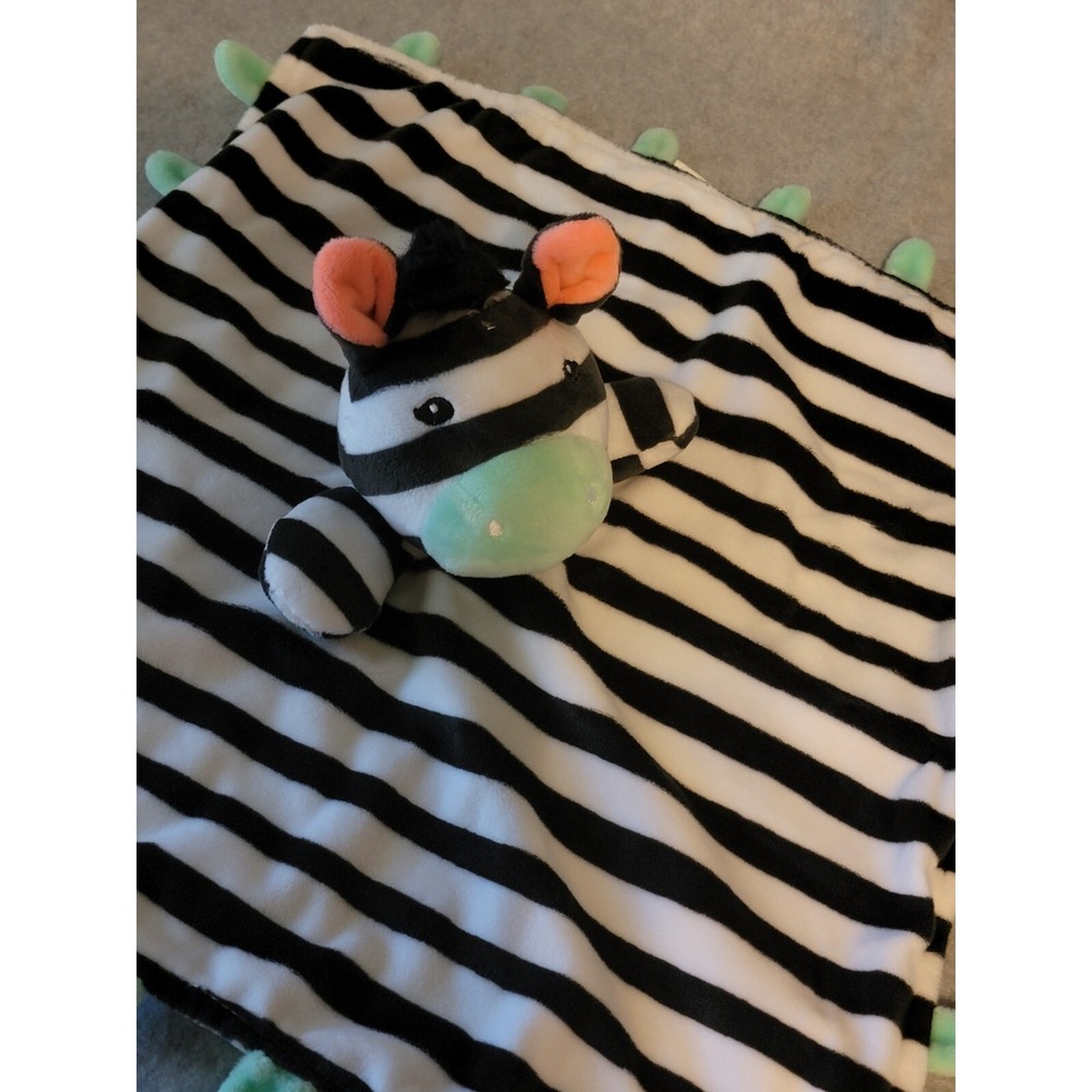 Oh Joy! Zebra Baby Lovey Security Blanket Black Stripe Mint Green 2017 Target - Picture 3 of 8
